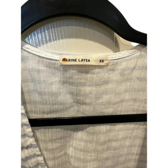 Marine Layer Womens Striped V-Neck Short Sleeve Belted Wrap Dress Gray Size XS - Picture 6 of 7